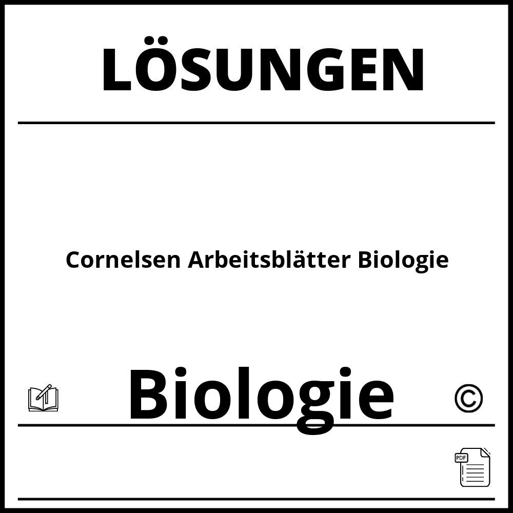 Cornelsen Arbeitsblätter Biologie Lösungen Pdf